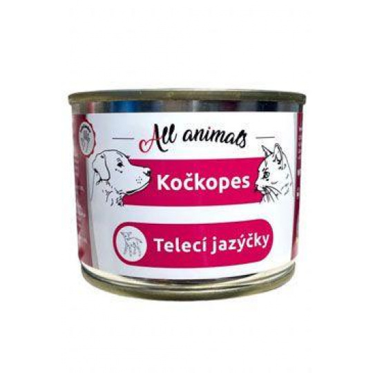 All Animals kočkopes konz. Telecí jazýčky 200g