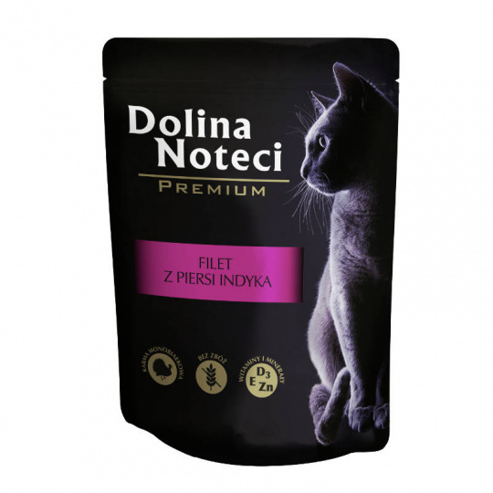 DOLINA NOTECI Premium Krůtí prsní řízek s omáčkou - mokré krmivo pro kočky - 85 g