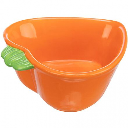 Keramická miska MRKEV (morče,králík), 180 ml/ 12 x 11 cm, oranžová