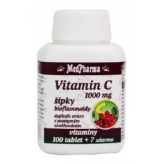 Vitamin C s šípky 1000mg 100+7tbl zdarma MedPharma Vitamin C s šípky 1000mg 100+7tbl zdarma MedPharma