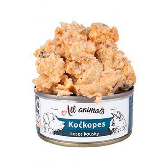 All Animals kočkopes konz. Losos kousky 90g