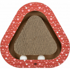 Škrabací karton VALENTINE triangl, s míčky a catnipem, 36 x 5 x 36/36 cm, červená - LIMITOVANÁ NABÍD