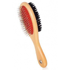 Kartáč oboustranný velký žíně+drátky s kuličkami 22cm Kartáč oboustranný velký žíně+drátky s kuličkami 22cm
