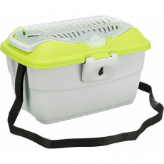 Transportní box MINI CAPRI s popruhem, 40x2x30cm (max. 2kg), světle šedá/zelená