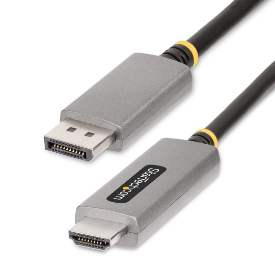 StarTech.com 133DISPLAYPORTHDMI21 adaptér k video kabelům 2 m DisplayPort HDMI Černá, Stříbrná