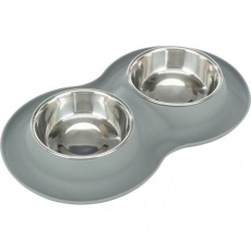 Set nízkých nerez misek v silikonovém prostírání, × 0.4 l/ø 16 cm/40 × 5 × 23 cm, šedá Set nízkých nerez misek v silikonovém prostírání, × 0.4 l/ø 16 cm/40 × 5 × 23 cm, šedá