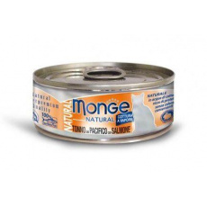 MONGE NATURAL kousky tuňáka s lososem pro kočky 80 g MONGE NATURAL kousky tuňáka s lososem pro kočky 80 g