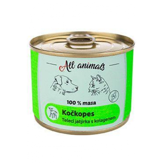 All Animals kočkopes konz. Telecí jatýrka s kol. 200g