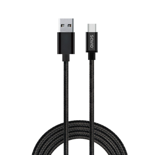 Savio CL-129 USB kabel 2 m USB 2.0 USB A USB C Černá