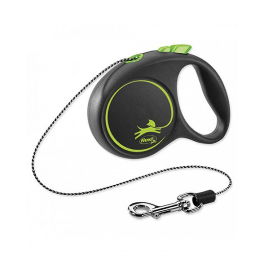 Vodítko FLEXI Black Design S lanko 5m/12kg zelená