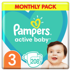 Pampers Active Baby S3 6-10 kg 208 ks