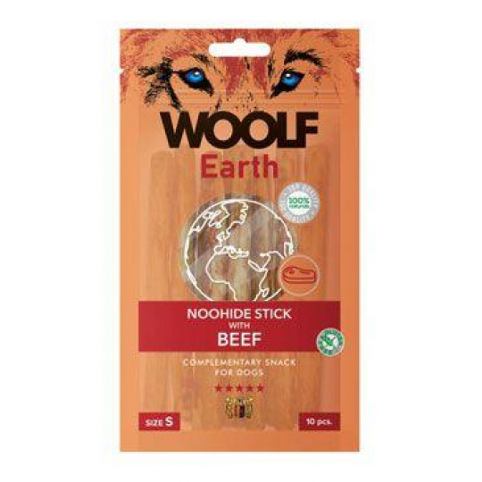 WOOLF Earth poch. NooHide S Sticks with Beef 90g