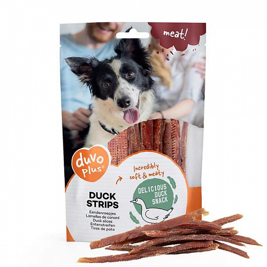 Maškrta DUVO+ Meat! Kačacie prúžky 80 g