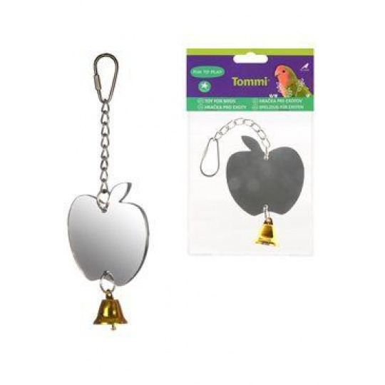 Hračka pro exoty zrcátko jablko se zvonkem Hračka pro exoty zrcátko jablko se zvonkem