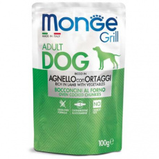 MONGE GRILL kapsička jehněčí se zeleninou pro psy 100 g MONGE GRILL kapsička jehněčí se zeleninou pro psy 100 g