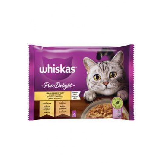 Whiskas kapsa Pure Delight drůbeží v želé 4x85g