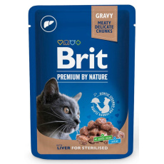 BRIT Premium Cat Liver Sterilised - mokré krmivo pro kočky - 100g