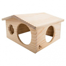 PetBuddy roubenka velká, přírodní domek, 33 x 28 x 18 cm, borové dřevo PetBuddy roubenka velká, přírodní domek, 33 x 28 x 18 cm, borové dřevo