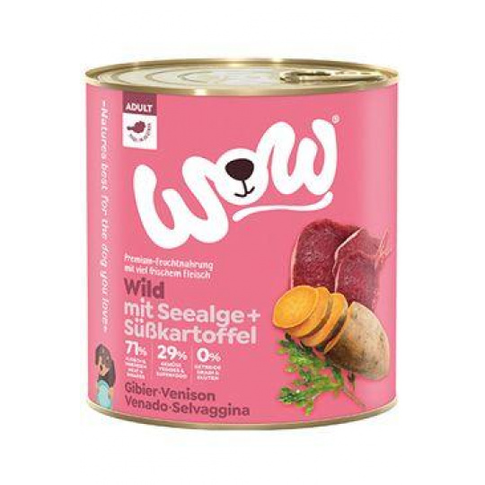 WOW Dog konz. Adult zvěřina s batáty 800g