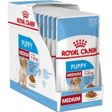 ROYAL CANIN SHN Medium Puppy in sauce - mokré krmivo pro štěňata - 10x140g