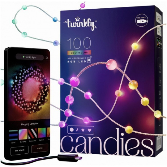 Twinkly Candies LED osvětlení vánočního stromu TWKP100RGB-T 6 m