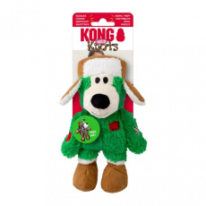 Hračka Kong Dog Holiday  Wild Knots Bear Assorted s pískatkom,polyester ,rôzne farby S/M