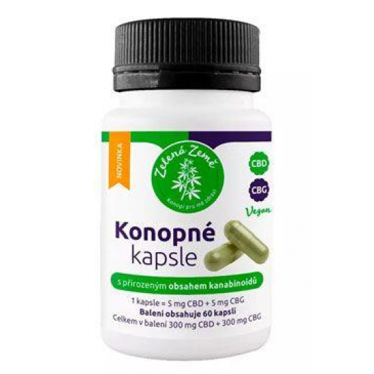 Konopné kapsle s obsahem CBD+CBG 60cps Konopné kapsle s obsahem CBD+CBG 60cps