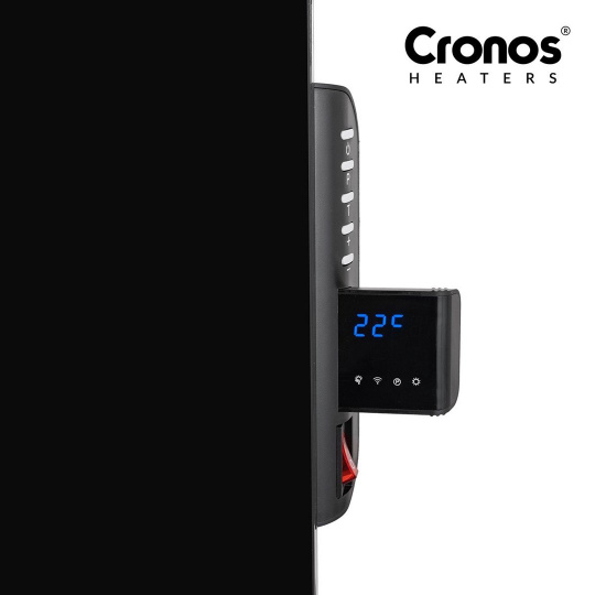 Skleněný infrazářič Cronos Synthelith CRG-720TWP 720 W černý s Wi-Fi a dálkovým ovládáním