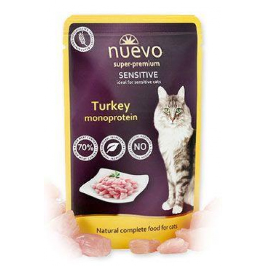 Nuevo kočka kapsa Sensitive Krůtí Monoprotein 85g