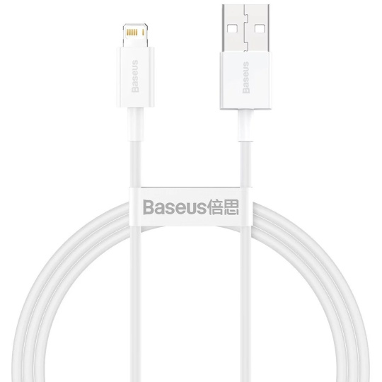 Baseus CALYS-A02 kabel k mobilnímu telefonu Bílá 1 m USB A Lightning