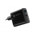 NATEC RIBERA GAN CHARGER 1x USB-A + 1x USB-C 45W ČERNÁ