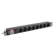 LANBERG POWER STRIP RACK PDU 19" (1U, 16A, 8X Shuko, 2m)