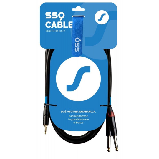 SSQ MIJM2 - Kabel Jack Stereo 3,5 mm - 2x Jack Mono 6,3 mm 3 m