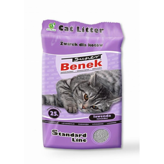 Certech Super Benek Standard Levandule - Hrudkující stelivo pro kočky 25 l (20 kg)