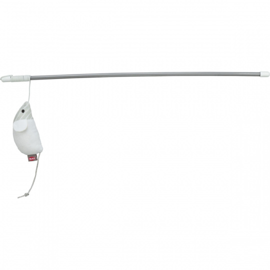 Hrací prut s myškou, 46 cm, catnip, plast/polyester
