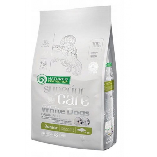 NATURE'S PROTECTION Superior Care White Dogs Junior Small Białoryba - suché krmivo pro štěňata - 1,5 kg