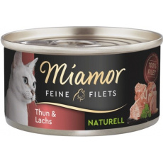 MIAMOR Feine Filets Naturell Tuna with salmon - mokré krmivo pro kočky - 80g