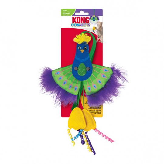 Hračka Kong Cat Connects™ Peacock Páv farebný polyester