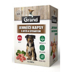 GRAND kaps. deluxe pes jehněčí s rýží a špenát. 4x300g GRAND kaps. deluxe pes jehněčí s rýží a špenát. 4x300g