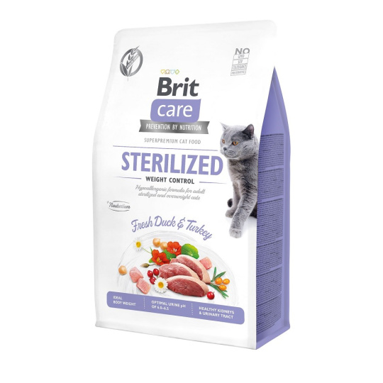 BRIT Care Grain-Free Sterilized Weight Control  - suché krmivo pro kočky - 2 kg