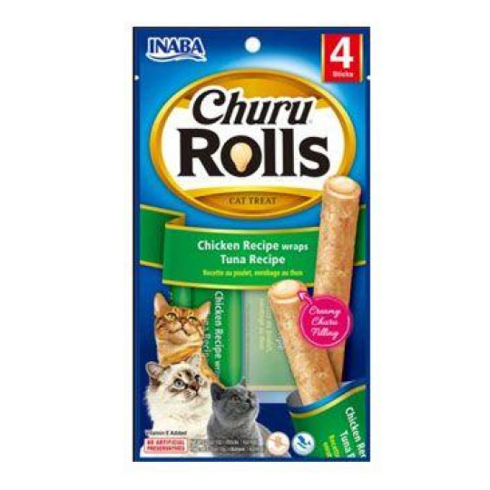 Churu Cat Rolls Chicken wraps Tuna cream 4x10g