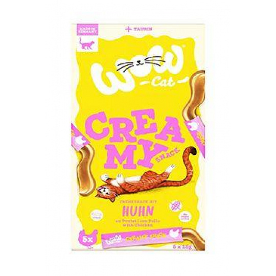 WOW Cat poch. Creamy Snack s kuřecím 5x15g