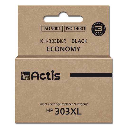 Actis KH-303BKR inkoust pro tiskárny HP, náhradní inkoust HP 303XL T6N04AE; Premium; 20 ml; 600 stran; černý