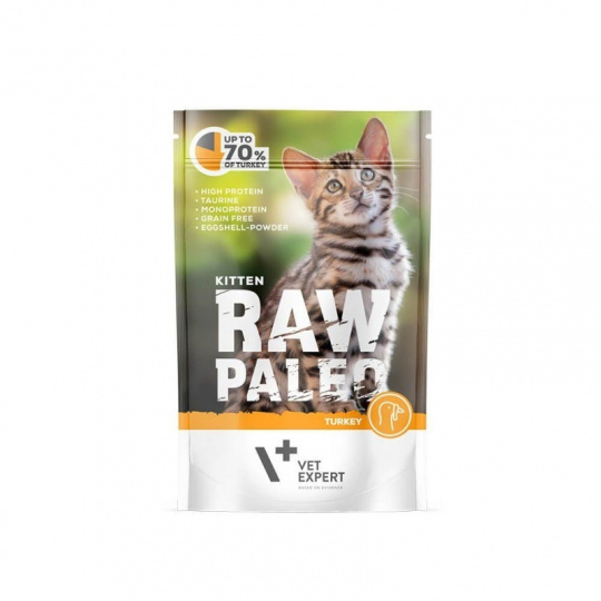 RAW PALEO Kitten Cat Turkey - mokré krmivo pro koťata - 100 g