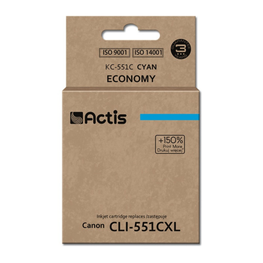 Actis Inkoust KC-551C (náhradní inkoust Canon CLI-551C; standardní; 12 ml; modrý)