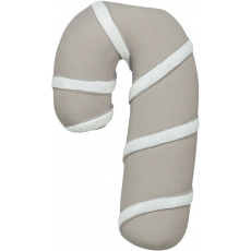 Vánoční cukrová hůlka, se zvukem, 10 cm, latex, šedobéžová