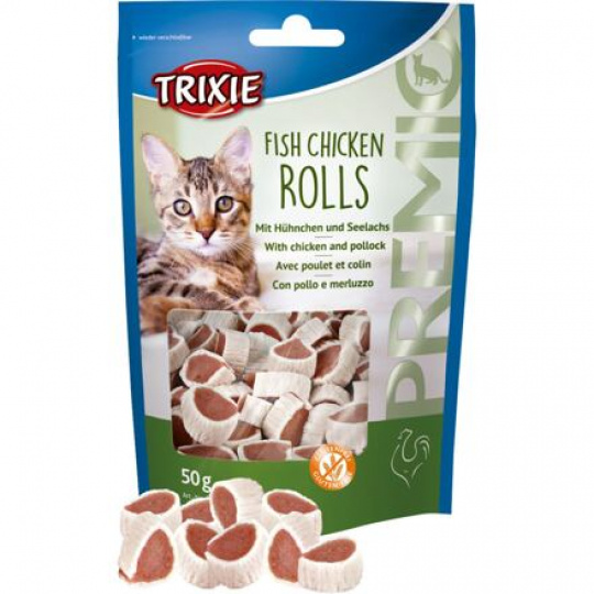 Premio ROLLS Light - rolky kuře - losos 50g TRIXIE