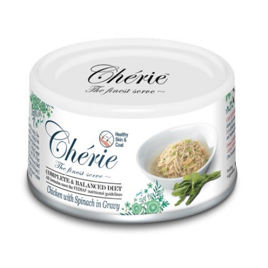 CHERIE Chicken with spinach - mokré krmivo pro kočky - 80g