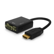 Savio CL-23 adaptér k video kabelům 0,5 m VGA (D-Sub) HDMI Typ A (standardní) Černá