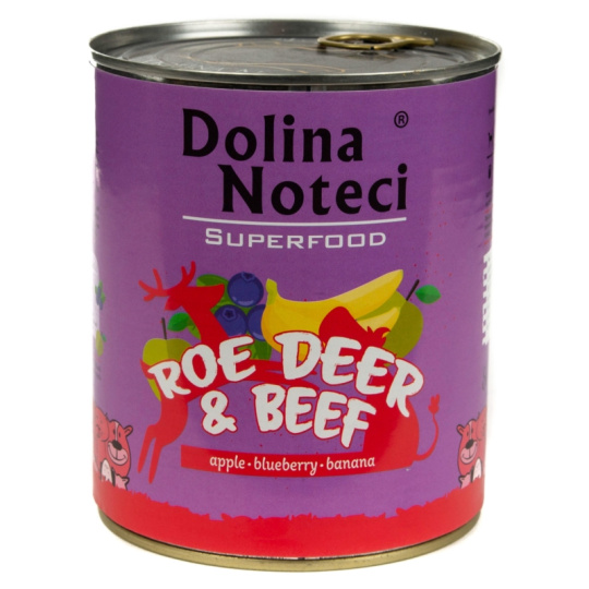 Dolina Noteci Superfood se srnčím a hovězím masem - vlhké krmivo pro psy - 400g